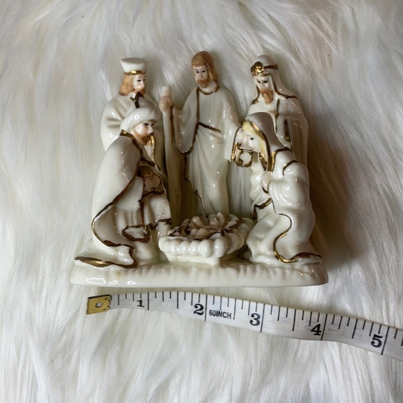 NWT in box glass Christmas nativity scene white - Picture 10 of 12